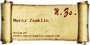 Mercz Zsaklin névjegykártya